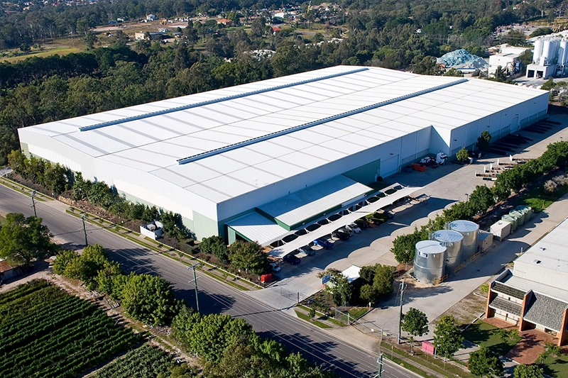 Aerial of Southern Steel Queensland head office located in Wacol