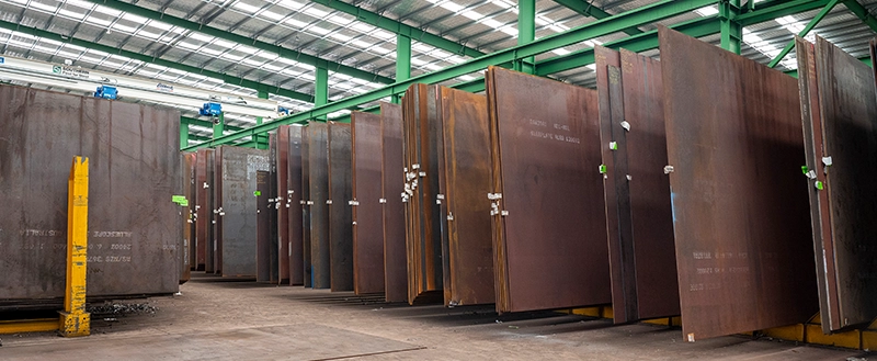 Southern Steel Queensland Mackay steel plate stock in warehouse